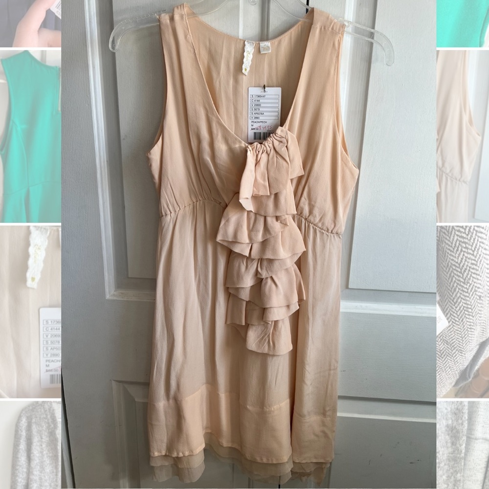 NWT anthropologie peach chiffon top